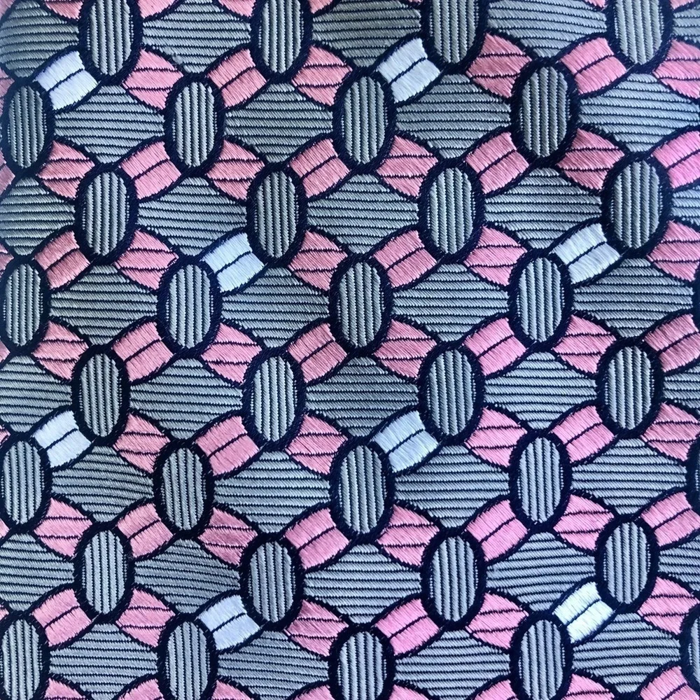 Pink Gray Geometric Tie